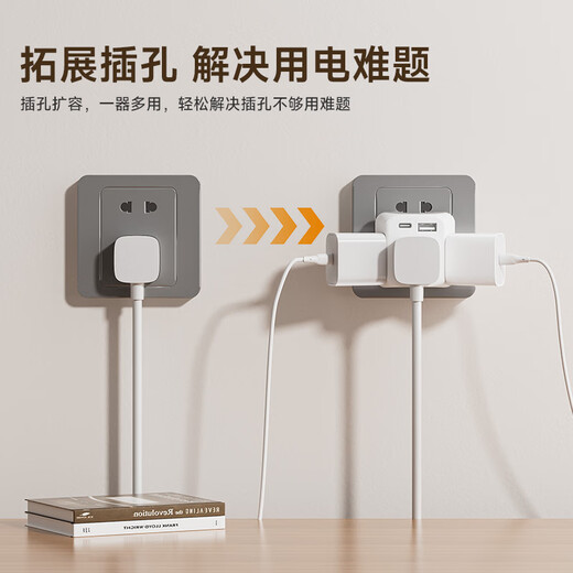 BLAUPUNKT socket converter/mini one to five sockets/wireless conversion socket/conversion plug/socket extender/power converter USB+Typec