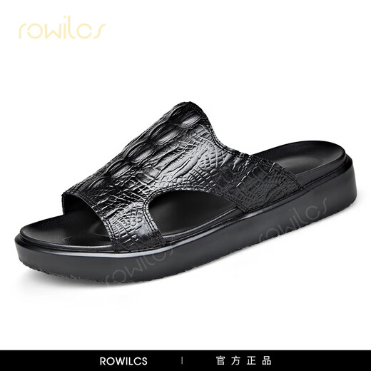 Rowilcs Slippers Slippers de moda para hombres 2025 Summer Outdoor Wear Sports Anti-Slip Anti-Odor y apestoso Feeling Men's Internet Celebrity Suele Black 38