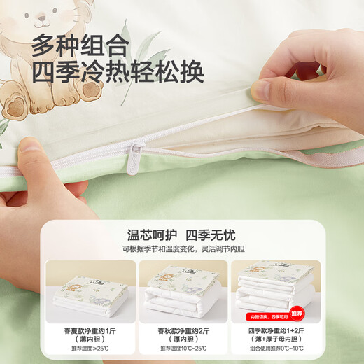 BEYONDHOME BABY Boyang maternal and infant cotton kindergarten quilt three-piece set for baby entering the kindergarten special A-type kit forest 60*135cm