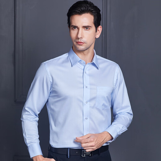 CEO Yageol-Shirt Herren-Langsalzstreifen, blau, eisenfreies Geschäft im mittleren und jungen Zentimeter Hemd Lose Casual Herren-Hemd TLVP14380 37/165 [100-110jin [Jin gleich 0,5 kg]]