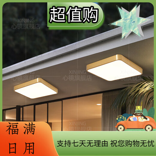 
Heart mirror full copper outdoor ceiling light villa ultra-thin entrance door light corridor aisle balcony light terrace mosquito-proof courtyard light X3893-500/square