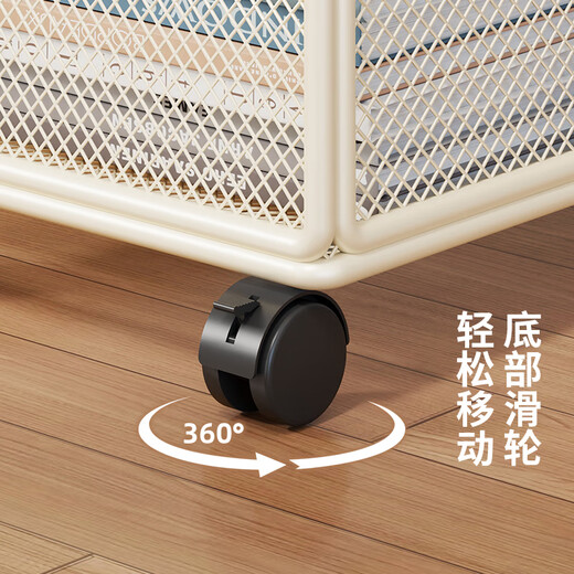 Lin's boy's work station bag artifact schoolbag storage basket trolley book placement basket removable bookcase under the table shelf box white large - with wheels