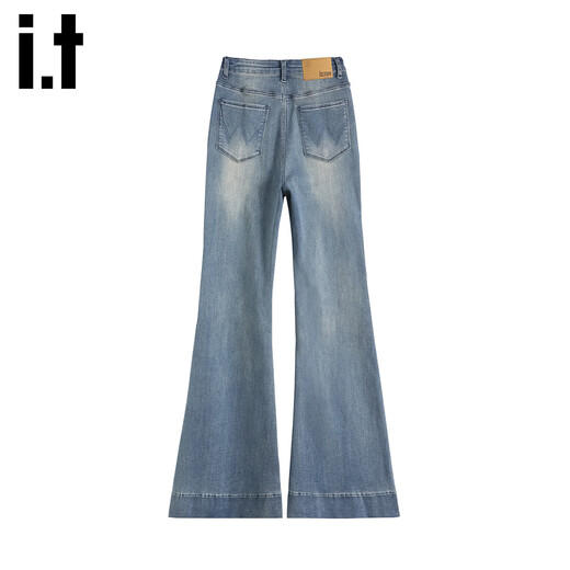 
izzue IT design sense micro-flare jeans for women in summer high waist commuting versatile bell-bottom pants for women