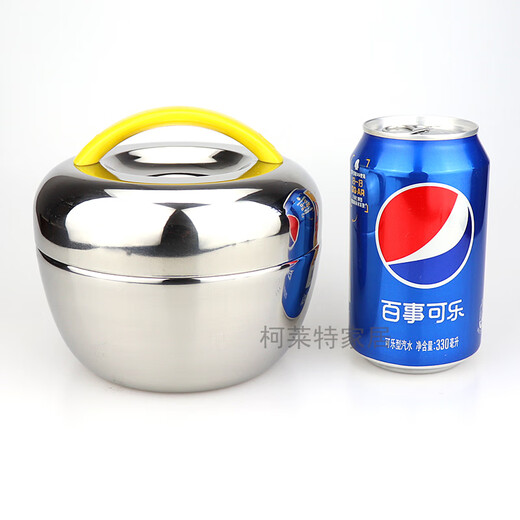 Ye Yu stainless steel insulated lunch box double-layer insulated bucket creative portable lunch box mini lunch box 800ml silver handle + tableware