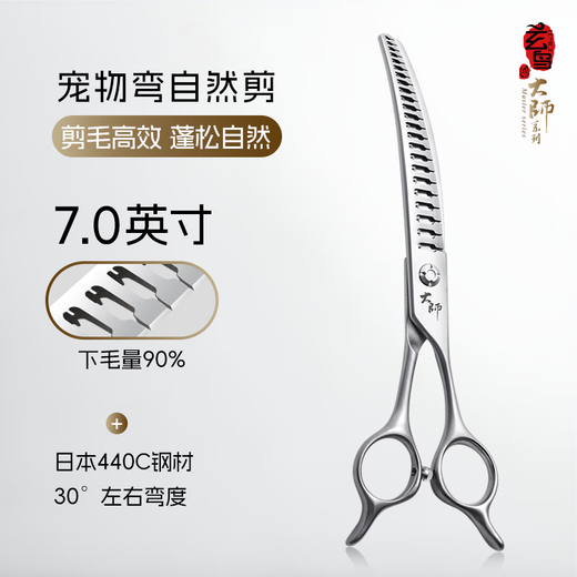 Black Bird Master series professional pet curved natural scissors magic scissors for pet beauticians FMM natural scissors