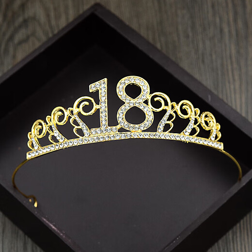 Birthday cake decoration crown headband headdress children and adults hat hair accessories crown silver 18 years old 1