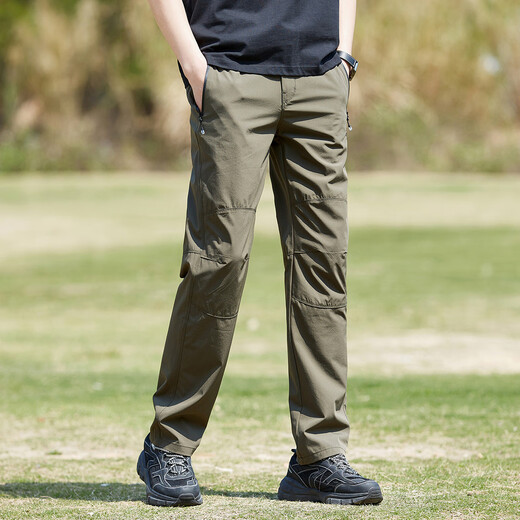 JEEP fashion brand spring and autumn men's casual pants overalls outdoor quick-drying sports trousers military green L