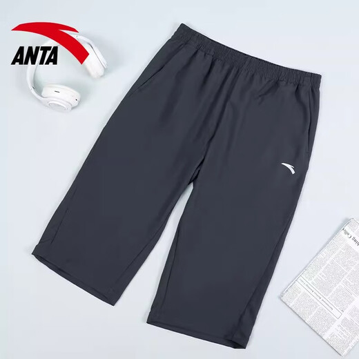 Anta sports shorts for women's cropped pants 2025 summer thin loose casual mid-size pants large size quick-drying running pants men's gray M (170)