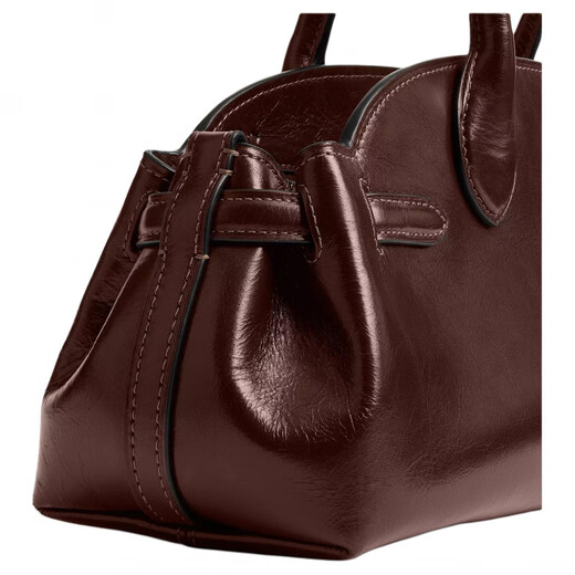 Coach Empire Carryall 34 Brand Logo Reißverschluss Verschluss verglaste Lederhandtasche Umhängetasche alte Version - Glasurbeutel (Bag + Staubbeutel)