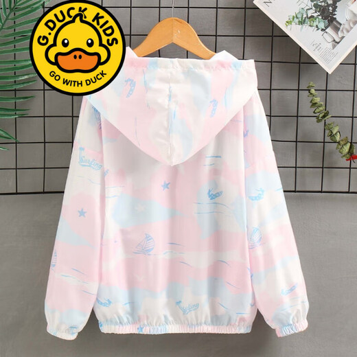 G.DUCKKIDS品牌童装儿童防晒衣女童夏季外套女孩洋气夏装连帽皮肤衣服中大童 F9930 绿色 150