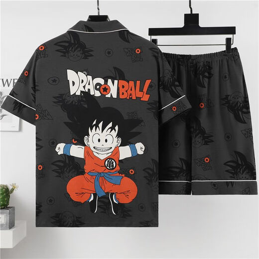 Mu fengqing Pyjama Herren Sommer kurzärmelige Shorts Comic Student Thin Plus Fat Plus Size Herren Hauskleidung Casual Anzug Red Eye 3271 [Cartoon-Anzug] m Standard (High 165100Jin [Jin entspricht 0,5 kg]))