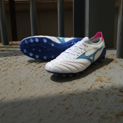 Mizuno (MIZUNO) Little Plum Mizuno Morelia NEO 4 high-end AG short nail kangaroo leather football shoes for adults, white, blue and pink P1GA254325 44 (285JP)