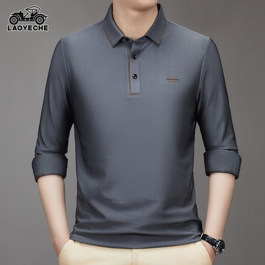 Classic Car Longäredes T-Shirt für Männer 2024 Herbst und Winter Neue Mitte des Mittelalters Dad Outfit Casual Basis Polo-Hemd für Männer CQ3886 Süßigkeiten, One Size 10590-110Jin [Jin entspricht 0,5 kg]