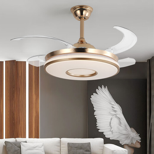 YWZR-Lüfterlichter, Esszimmer Deckenventilatorleuchten, Wohnzimmer, großer Windkraft-Schlafzimmer-Lichter im Haushalt, intelligente Frequenzumwandlung Integrierter Lüfterleuchter integriert 6623 Weißes Modell 42 Zoll + Drei-Farben-Lichtkonvertierung + Fernbedienungssteuerung