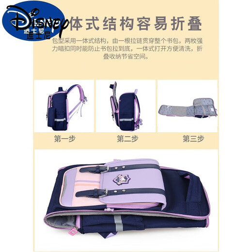 Disneys neue Grundschule für die Grundschule für Frauen, Jungen, Klassen 1-3456 Schulterschutz und Wirbelsäulenschutz, um die Belastung ultra-leicht wasserdichte Kinder zu verringern 1047 Taro Purple Empfohlene Klassen 2-6