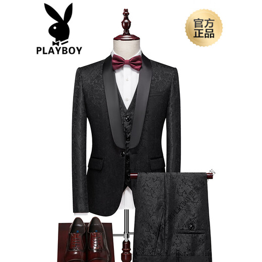 Playboy (Playboy) Bräutigamanzug Herrenanzug Annual Meeting Gastgeber Moderator Moderator Photography Studio Performance Photosuit Photography Hochzeitskleid Weißer Mantel + Hosen m