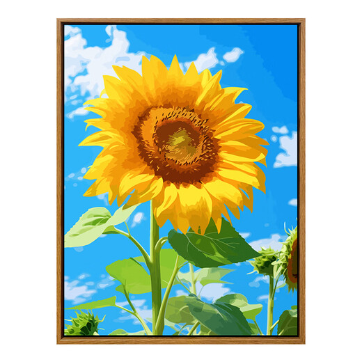 
Stair hanging paintings, sunflowers, sunflowers, and sunny, healing, digital oil paintings, DIY color paintings, living room hanging paintings, decorative paintings, SJ14382 30*40cm, thickened solid wood inner frame x Highlight pigment +1