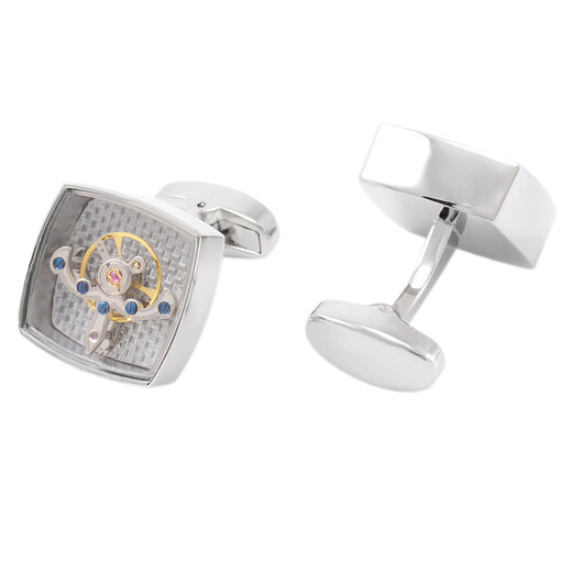 Nosskiss International Luxury Brand Square Tourbillon Manschettenknall -Gleichgewicht Bewegung Watch Sleeve Nagel Herren High Birthday Gift White Steel Square Tourbillon