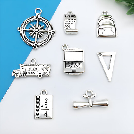 DIY-Abschlusssaison Brille Doktorand der Kappengröße Taschenrechnerstudie liefert alte Silberzubehör Armband Halskette Legierung