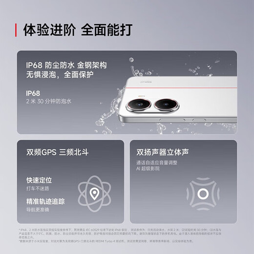Xiaomi Redmi Turbo4 Pro flagship appearance fourth generation Snapdragon 8s IP68 waterproof 7550mAh long battery life Redmi 5G mobile phone turbo4 series new phone Xiangyun White turbo4 12GB+256GB