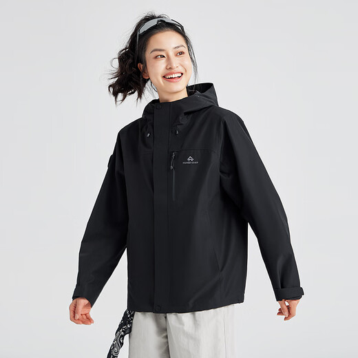 拓路者青鸟冲锋衣女硬壳户外防风防水透气小个子单层登山服连帽外套旅游