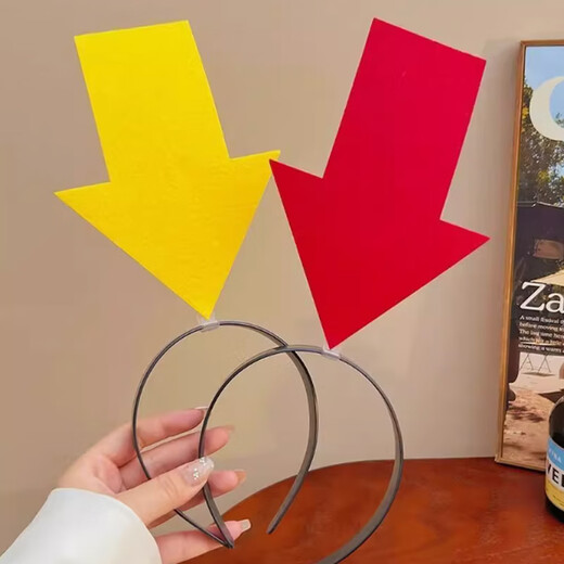 Mengkeduo Arrow Headband Concert Support Headband Couple Bestie Selfie Props to Prevent Getting Lost Funny Eye-catching Headband Arrow Headband 2 Pack Red + Yellow