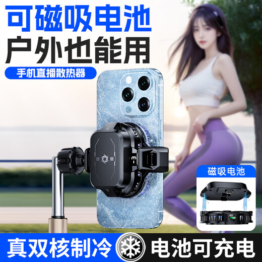 Yomo [Batterie externe à double noyau 丨 avec support de diffusion en direct] Radiateur de téléphone mobile Clip arrière Magnétique Semi-conducteur Outil de refroidissement adapté à Apple, Huawei, Xiaomi Black Shark SL-58