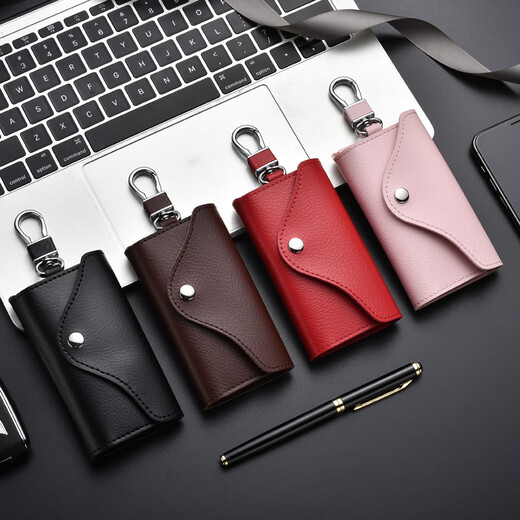Luyide Real Leather Key Bead Mudiffint Multifunt Multifunt Care Caue Chain для женской талии висят маленькую домашнюю сумку для подвесной пряжки - черный