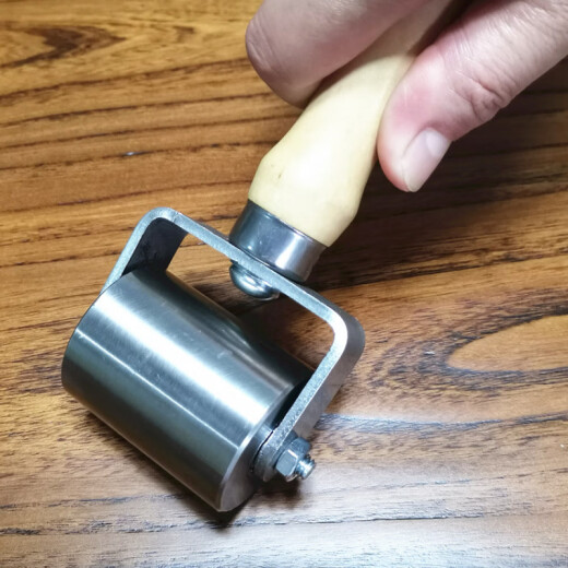 Rueda de prensa de acero inoxidable de sets enorme rodamiento de doble rodamiento de soporte sólido Roller impermeable Press de cuero Rodillo de hierro Autoadhesivo Burbuja de escape de escape de 5 cm Rueda de prensa de acero inoxidable (aproximadamente 695 gramos Manija de metal D40