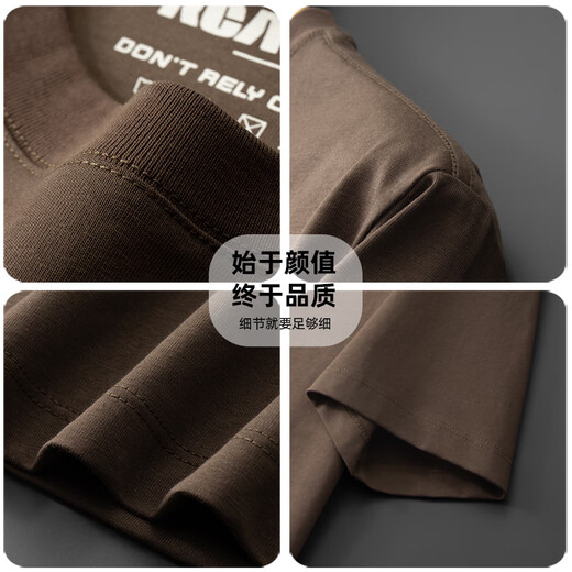 Bordado de CK Heavy Craft + Camiseta de algodón de algodón de seda de hielo de alto circular, Camiseta de cuello redondo de verano para hombres, Hy6626 M, peso 90-110Jin [Jin equivale a 0.5 kg]