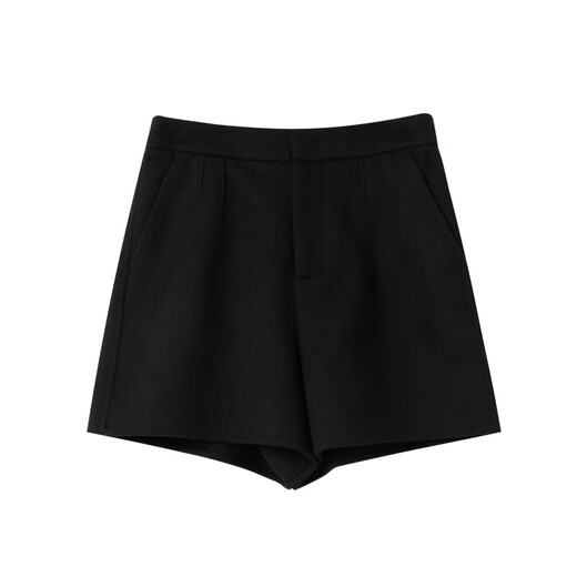 Tricolor Sheep Wool 2025 Winter New Double-sided Wool Casual Pants Shorts Boot Pants Women Black L 165/72A