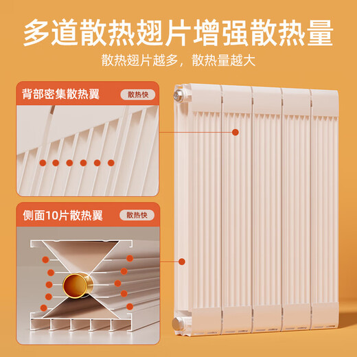 何佳功暖气片家用水暖 集中散热全屋采暖客厅卧室定制散热器铜 铜铝13575-高(起订) 300mm*3柱