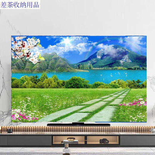 Yonghuan new TV dust cover TV cover sunscreen fabric 65-inch protective cover hanging curved screen B1391 Music Dolphin 32-inch (80*50cm)