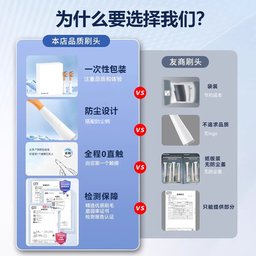 幸浩适配欧乐比电动牙刷头D12013替换敏感护龈缓震清洁呵护通用全效亮白软头软毛标准声波2支4支6支8支 8支 旗舰护龈款