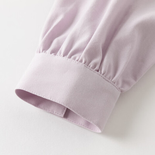 DAVE&BELLA new spring pure cotton girls' shirts, medium and large children's long-sleeved shirts, stylish children's tops, little girls' clothes, gray purple, in stock, 140 cm (recommended height 130-140cm)