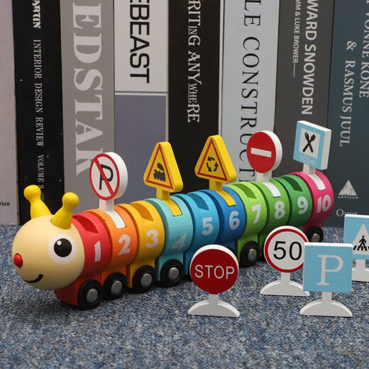 Lindos juguetes de trenes de oruga para niños Cognición digital Velcro Educación temprana Desarrollo de rompecabezas Cerebro 1-3 años de edad de carretera Digital Caterpillar Train