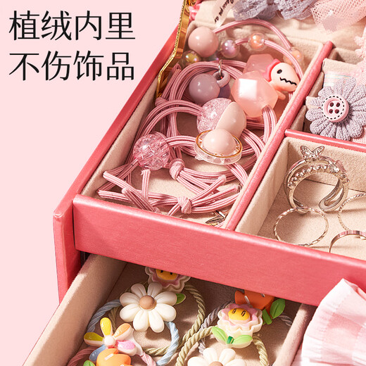 Xinge Toys Kinderschmuck Geschenkbox Mädchen und Kinder Haus Dressing und Anzieh Haarzubehör 65 Stücke Aufbewahrungsbox Set