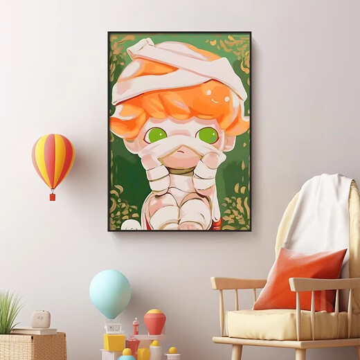 Chengliu Pop Mart Fashion Decoration Cool Decoration Sala para niños Lindo Gabinete de TV de dibujos animados Bedside Sala de estar Entrance Pintura V1449 de 50 cm70cm Marco de oro de lujo [Capataziza de aleación de aluminio de 35 mm de espesor 6