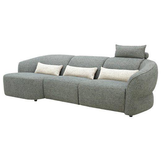 
Lezhibao LAZBOY fabric zero wall function sofa living room multi-person imperial concubine position Chenille sofa blue star 673 wave blue-3.23m large threesome left electric right shape