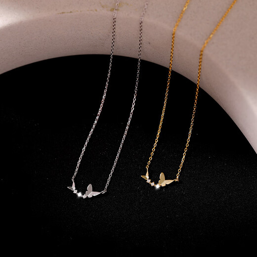 Laomiao 925 sterling silver necklace for women 2025 new style design niche light luxury butterfly clavicle necklace jewelry butterfly necklace - gold