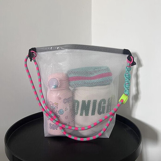 Laishuhui swimming bag, waterproof, dry and wet separation, fitness large capacity beach portable portable seaside travel storage toiletry bag, large white pink bag + diagonal rope