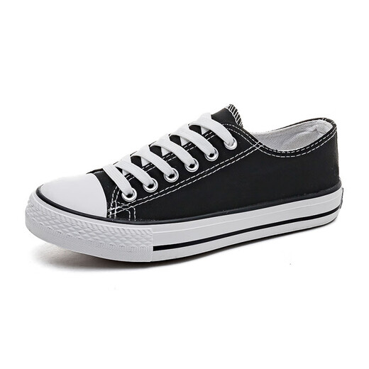 Captain illy casual shoes for men and women classic star canvas shoes low-cut breathable sports sneakers A21203 black men's 41