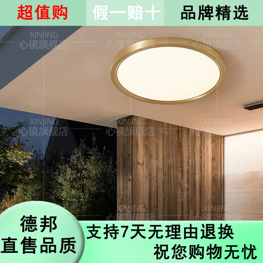 Herzspiegel Vollkupfer Decken Deckenleuchte Villa Gate Ultra-dünn vordere leichte Außengangsbalkon Lampe Moskito-vorgeschützt