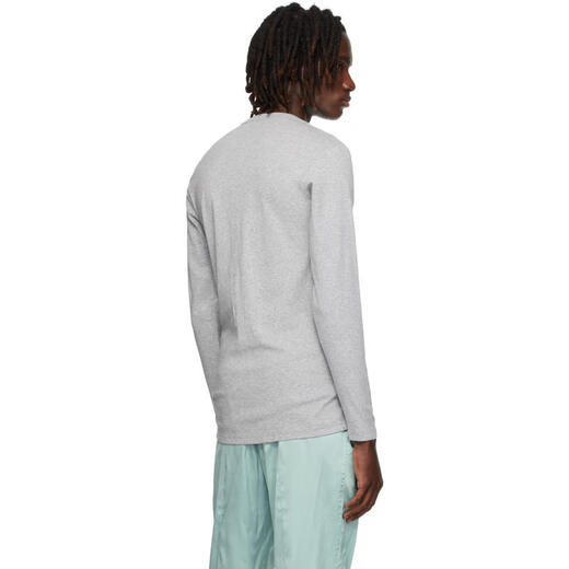 TOM FORD Light Luxury Men's Gray Cotton Henley Gray 20 | M