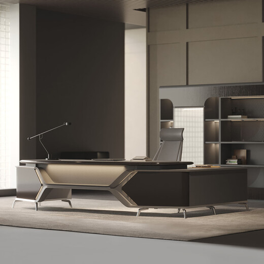 Ao Senming's technological sense boss desk high-end president's desk Italian light luxury chairman's office starry sky lamp executive desk flagship 2.4-meter boss desk