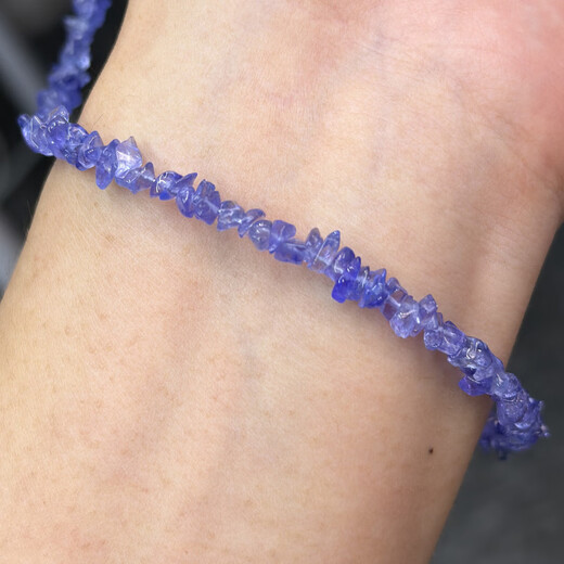 DL 1998 Fat Donglai quality tanzanite bracelet natural special grade amorphous raw stone gravel DIY with beads semi-finished 3-5mm 1 piece 40cm