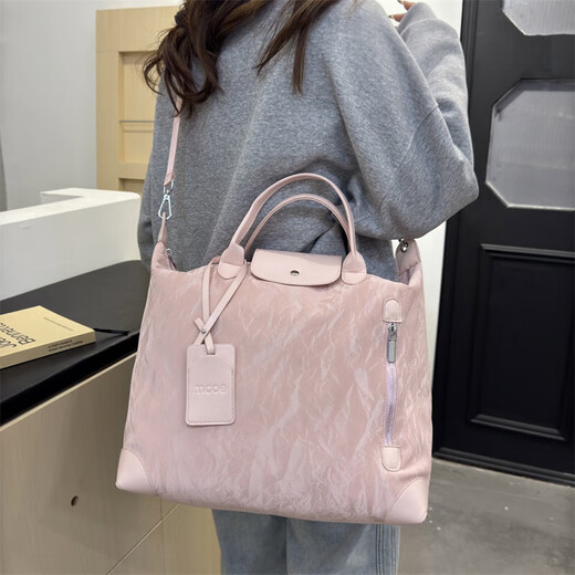 新款大容量短途旅行包简约时尚百搭男女健身包行李包旅行手提单肩 棕色 均码