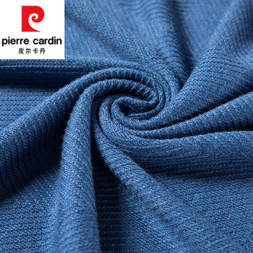 皮尔卡丹（pierre cardin）针织衫男秋冬季薄款毛衣男圆领长袖t恤含羊毛桑蚕丝针织打底衫 黑色 XL 180