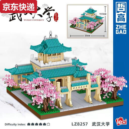 奇立彩北京大学积木清华复旦武汉哈佛大学地标建筑四大名校拼装模型 中山大学-3523颗粒