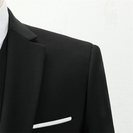 Woodpecker (TUCANO) suit men's spring and autumn three-piece business casual Korean style formal wear versatile top men's black 2XL